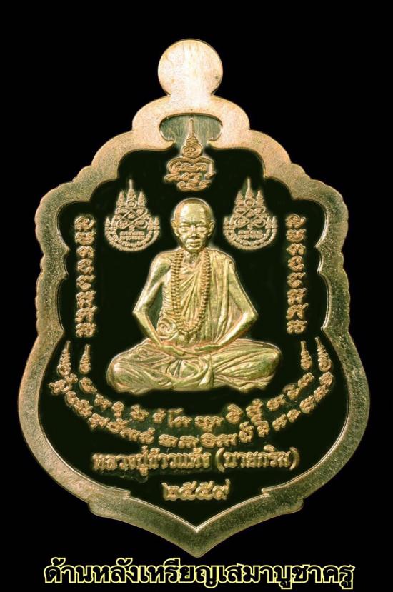 รูปเหรียญเสมาบูชาครูหลวงปู่สรวง ด้านหลังหลวงปู่ข้าวแห้ง
